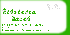 nikoletta masek business card